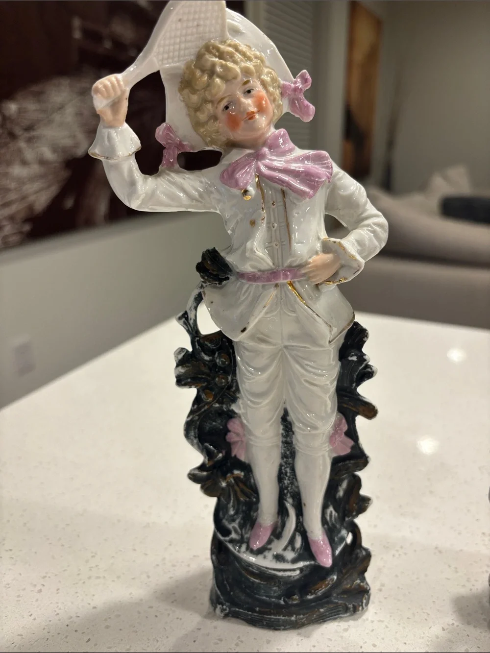 Vintage Bisque Porcelain Figurine Pair -